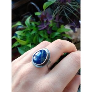 Adjustable Sterling Silver Lapis Ring
